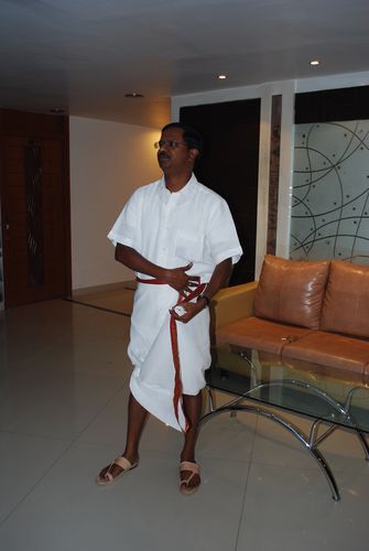 Paul Showing Us How To Wrap a Dhothi