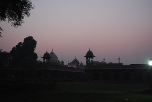 Taj Mahal Grounds at Sunset