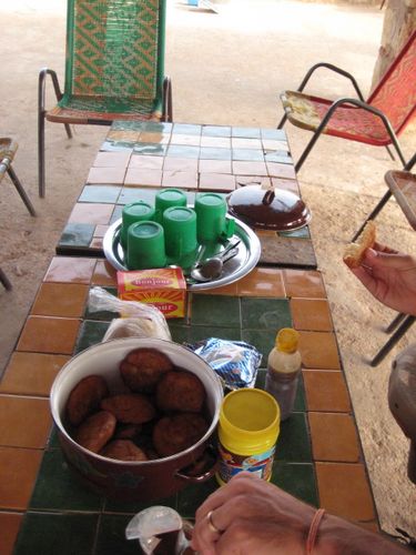 Millet Cakes, Honey and Bonjour Tea - Not Our Best, But Last, Breakfast