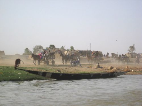 Touareg Caravan Through Fishing Village