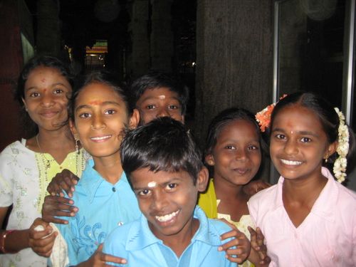 School Children In The Temple